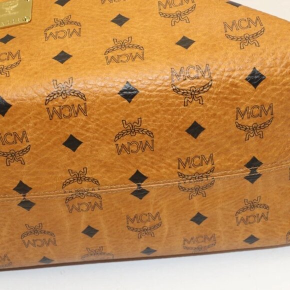 MCM Drawstring Visetos Canvas Leather Shoulder Bag - - Picture 10 of 15